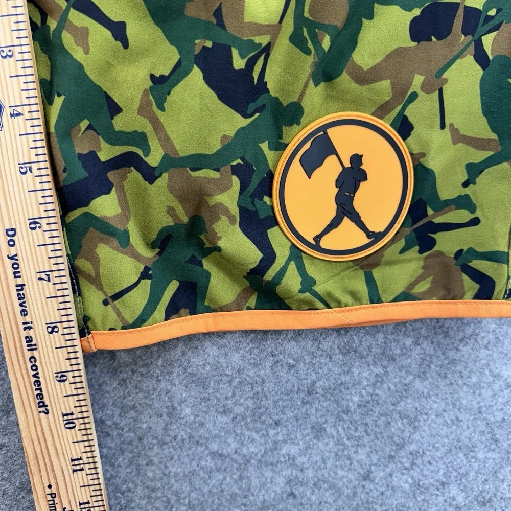 BASEBALLISM Mens Size Medium Camouflage Baseball Swim‎ Trunks Orange Trim